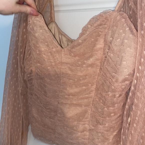 Nude crop top with ruche detail size L - Picture 5 of 6